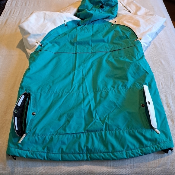 SMS men's size Large Aqua & white ski or snowboard jacket, Wind  & waterproof - Picture 2 of 16
